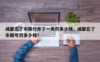 成都忘了车限行开了一天罚多少钱，成都忘了车限号罚多少钱？