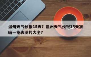 温州天气预报15天？温州天气预报15天准确一览表图片大全？