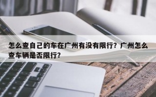 怎么查自己的车在广州有没有限行？广州怎么查车辆是否限行？