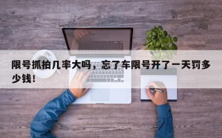 限号抓拍几率大吗，忘了车限号开了一天罚多少钱！