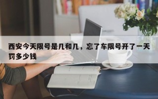 西安今天限号是几和几，忘了车限号开了一天罚多少钱