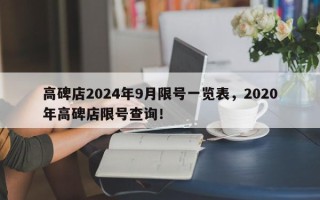 高碑店2024年9月限号一览表，2020年高碑店限号查询！