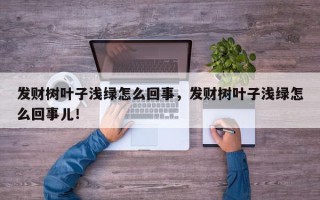 发财树叶子浅绿怎么回事，发财树叶子浅绿怎么回事儿！