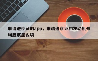 申请进京证的app，申请进京证的发动机号码应该怎么填