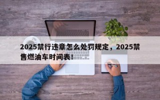 2025禁行违章怎么处罚规定，2025禁售燃油车时间表！