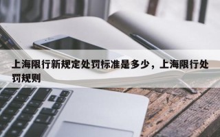 上海限行新规定处罚标准是多少，上海限行处罚规则