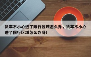 货车不小心进了限行区域怎么办，货车不小心进了限行区域怎么办呀！