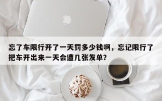 忘了车限行开了一天罚多少钱啊，忘记限行了把车开出来一天会遭几张发单？