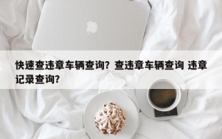 快速查违章车辆查询？查违章车辆查询 违章记录查询？