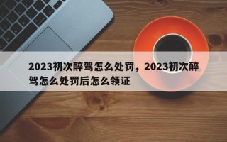 2023初次醉驾怎么处罚，2023初次醉驾怎么处罚后怎么领证