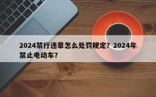 2024禁行违章怎么处罚规定？2024年禁止电动车？