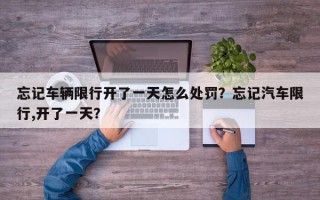 忘记车辆限行开了一天怎么处罚？忘记汽车限行,开了一天？
