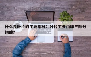 什么是叶片的主要部分？叶片主要由哪三部分构成？