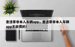查违章非本人车辆app，查违章非本人车辆app不收费的！