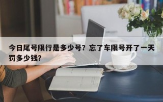 今日尾号限行是多少号？忘了车限号开了一天罚多少钱？