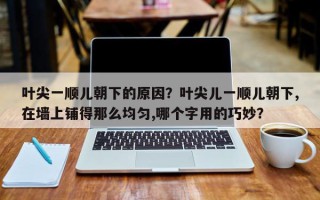 叶尖一顺儿朝下的原因？叶尖儿一顺儿朝下,在墙上铺得那么均匀,哪个字用的巧妙？