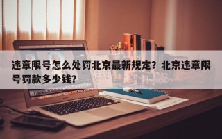 违章限号怎么处罚北京最新规定？北京违章限号罚款多少钱？