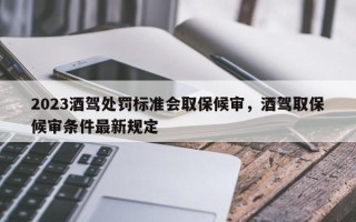 2023酒驾处罚标准会取保候审，酒驾取保候审条件最新规定