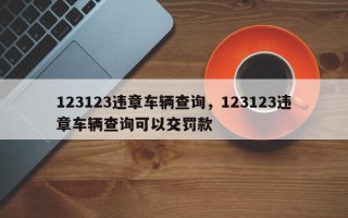 123123违章车辆查询，123123违章车辆查询可以交罚款