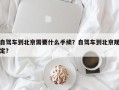 自驾车到北京需要什么手续？自驾车到北京规定？