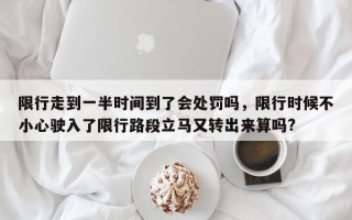 限行走到一半时间到了会处罚吗，限行时候不小心驶入了限行路段立马又转出来算吗?