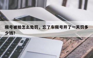 限号被拍怎么处罚，忘了车限号开了一天罚多少钱？