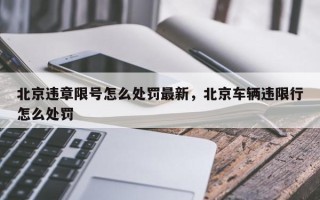 北京违章限号怎么处罚最新，北京车辆违限行怎么处罚