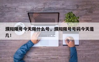 濮阳限号今天限什么号，濮阳限号号码今天是几！