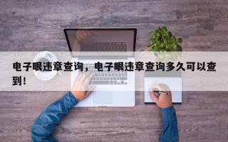 电子眼违章查询，电子眼违章查询多久可以查到！