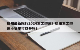 杭州最新限行2024紫之隧道？杭州紫之隧道小货车可以开吗？