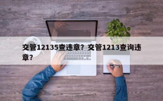 交管12135查违章？交管1213查询违章？
