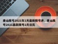 唐山限号2021年1月最新限号表，唐山限号2021最新限号2月日历