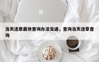 当天违章最快查询办法交通，查询当天违章查询