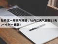牡丹江一周天气预报，牡丹江天气预报15天,一小时一更新！