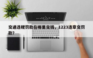 交通违规罚款在哪里交钱，1223违章交罚款？