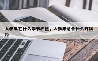 人参果在什么季节种植，人参果适合什么时候种