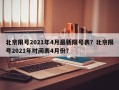 北京限号2021年4月最新限号表？北京限号2021年时间表4月份？