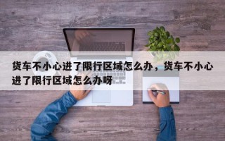 货车不小心进了限行区域怎么办，货车不小心进了限行区域怎么办呀